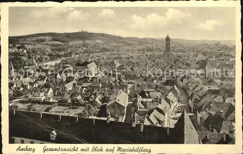 Amberg Oberpfalz Gesamtansicht Blick auf Mariahilfberg Kat. Amberg