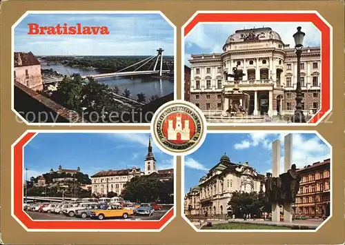 Bratislava Brueckenpartie und Gebaeude