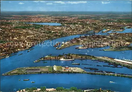 Hamburg Stadt und Hafen Fliegeraufnahme Kat. Hamburg