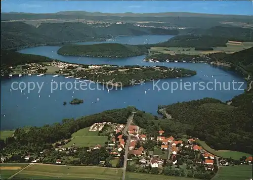 Edersee Fuenf Seen Blick Edertalsperre Fliegeraufnahme Kat. Edertal