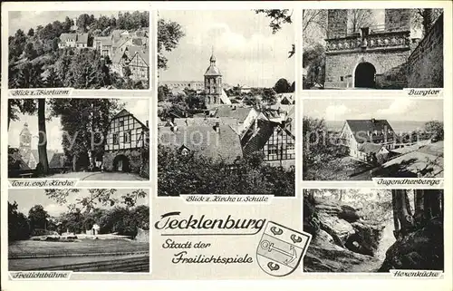 Tecklenburg Tor evangelische Kirche Freilichtbuehne Hexenkueche Burgtor Kat. Tecklenburg