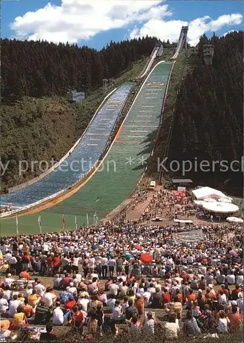 Oberhof Thueringen Schanze am Rennsteig mit Hans Renner Schanze Kat. Oberhof Thueringen