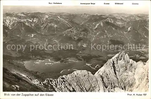 Eibsee Zugspitze Ammergauer Berge Kramer  Kat. Grainau