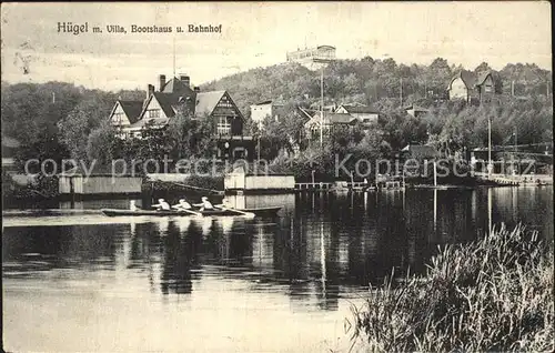 Essen Ruhr Huegel mit Villa Bootshaus und Bahnhof Kat. Essen