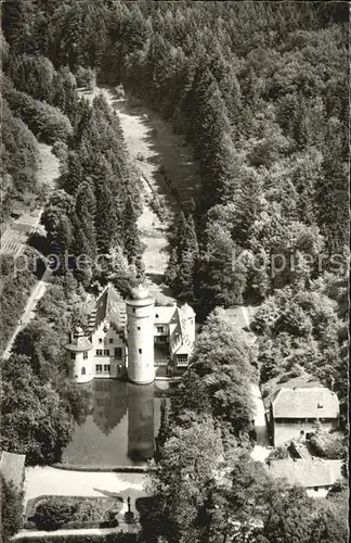 Mespelbrunn Fliegeraufnahme Wasserschloss im Spessart Kat. Mespelbrunn