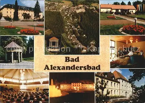 Bad Alexandersbad Kurhaus Fliegeraufnahme Park Pavillon Trinkbrunnen Konzertsaal Brunnen Kat. Bad Alexandersbad