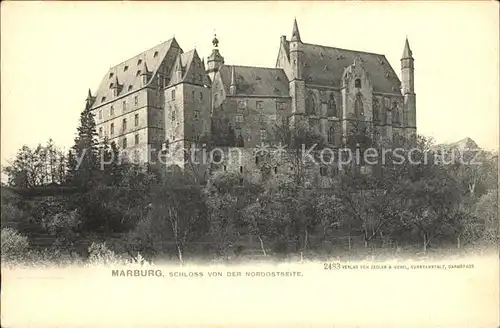 Marburg Lahn Schloss von Nordost Kat. Marburg