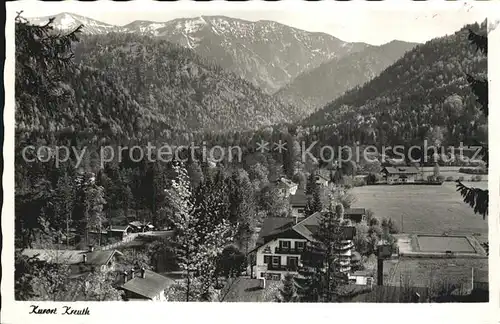 Kreuth Bad Teilansicht mit Blick zu den Alpen Kat. Kreuth