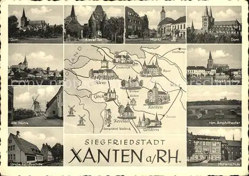 Xanten Dom Klever Tor Markt Alte Muehle Marienschule Amphitheater Kat. Xanten