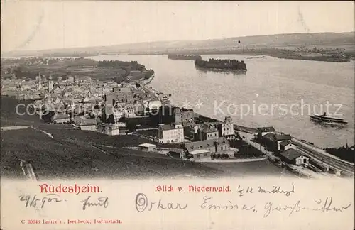 Ruedesheim Rhein Blick vom Niederwald Kat. Ruedesheim am Rhein