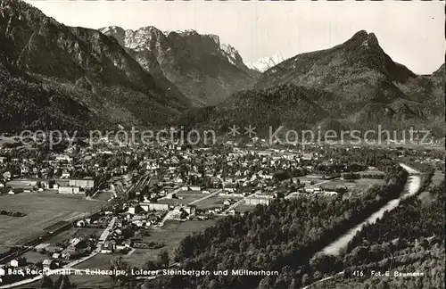 Bad Reichenhall mit Reiteralpe Loferer Steinbergen und Muellnerhorn Kat. Bad Reichenhall