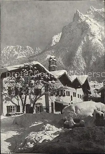 Mittenwald Bayern Winteridyll Kat. Mittenwald