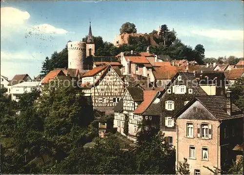 Lindenfels Odenwald Gesamtansicht mit Burg Kat. Lindenfels