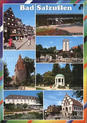 Bad Salzuflen Lange Str Kurpark Hist Katzenturm Leopoldsprudel Hist Rathaus Kurhaus Kat. Bad Salzuflen