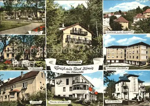 Bad Koenig Odenwald Kurgarten Haus Waldeck Kurviertel Balkonhaus Odenwald Sanatorium Landhaus Pension Waldfrieden Haus Bodmann Kat. Bad Koenig