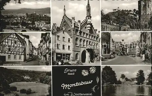 Montabaur Westerwald Vorderer Rebstock Rathaus Grosser Markt Wolfsturm Schloss Kat. Montabaur