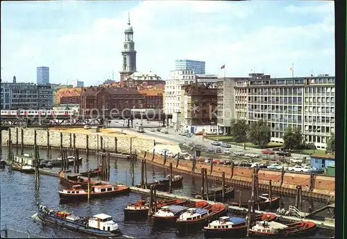 Hamburg Kajen mit St Michaeliskirche Kat. Hamburg