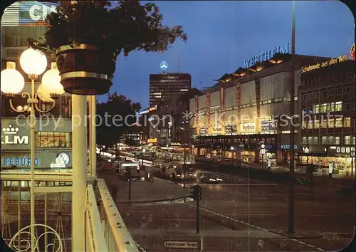 Berlin Kurfuerstendamm mit Europa Center bei Nacht Kat. Berlin