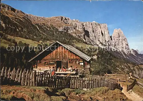 Seiseralm Chiemgau Saltnerhuette mit Schlern Kat. Chiemsee