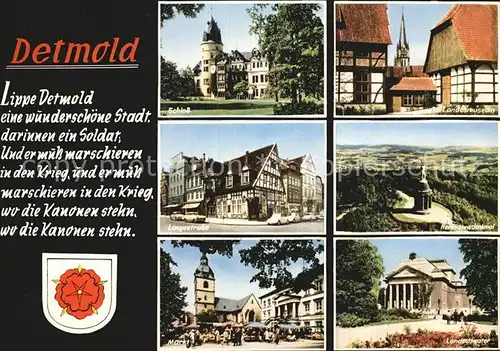 Detmold Langestrasse Schloss Markt Kat. Detmold