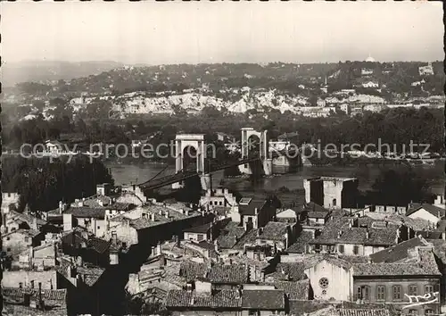 Avignon Vaucluse Gesamtansicht mit Bruecke  Kat. Avignon