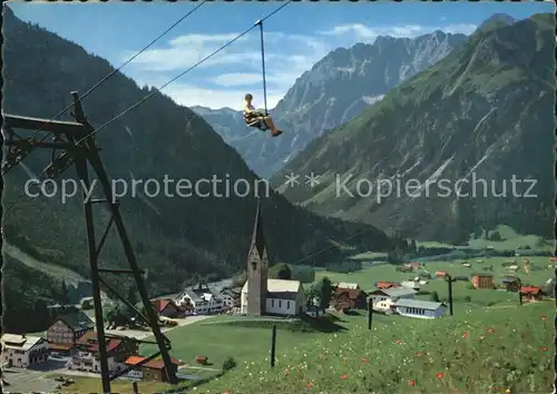 Mittelberg Kleinwalsertal mit Widderstein und Sessellift Zaferna Kat. Oesterreich