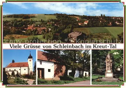 Schleinbach Panorama Pfarrkirche Kellergasse Kriegerdenkmal Kat. Mistelbach