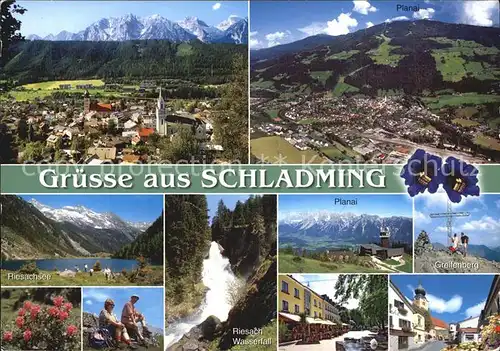 Schladming Obersteiermark Panorama Riesachsee Wasserfall Planai Greifenberg Kat. Schladming