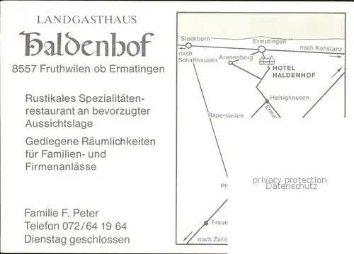 Fruthwilen Landgasthof Haldenhof Kat. Fruthwilen