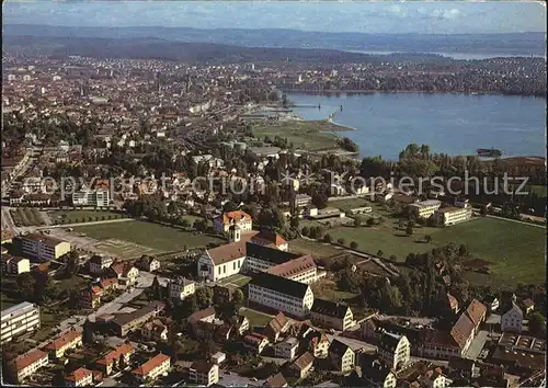 Kreuzlingen TG Konstanz Klosterkirche Seminar Flugaufnahme Kat. Kreuzlingen