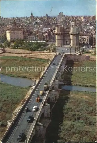 Valencia Valenciana Puente y Torres de Serranos vista aerea Kat. Valencia