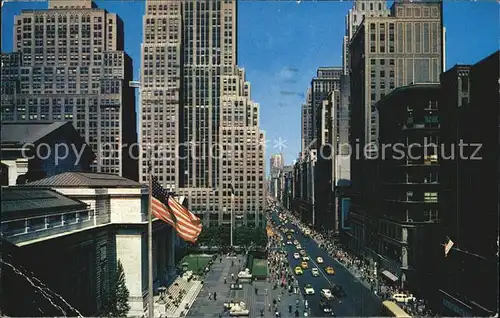 New York City Looking up Fifth Avenue from New York Public Library