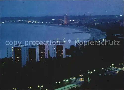 Slyntschew Brjag Fliegeraufnahme mit Strand bei Nacht