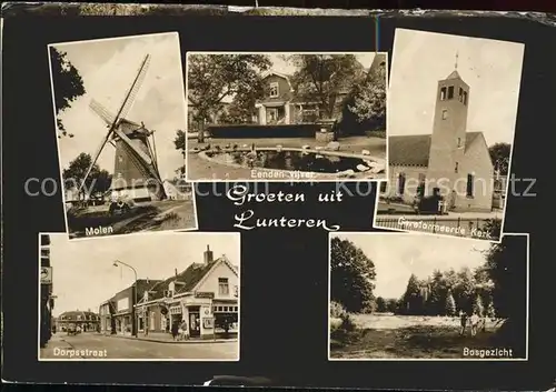 Lunteren Molen Kerk Bosgezicht Straat Eenden vijver