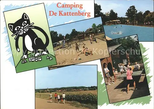 Markelo Camping De Kattenberg Kinderspielplatz Swimming Pool Schwarzer Kater