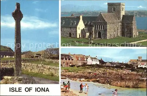 Hebrides Isle of Iona Kirche Macleans Kreuz Strand