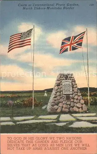 North Dakota US State Cairn at International Peace Garden Flag