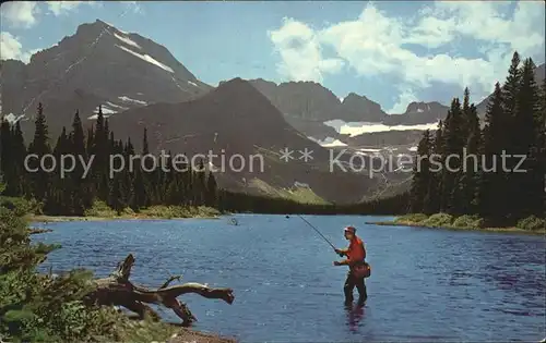 Montana US-State Fisherman at Lake Sherburne /  /