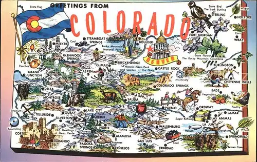 Colorado US State Map of the Centennial State