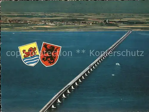 Bruecken Bauwerke Oosterscheldebrug Wappen Fliegeraufnahme Kat. Bruecken