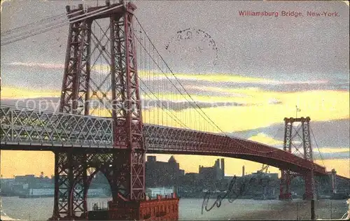Bruecken Bauwerke Williamsburg Bridge New York  Kat. Bruecken