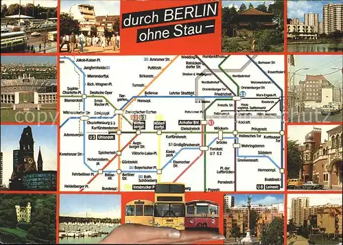 U Bahn Subway Underground Berlin Linienplan Kat. Bahnen