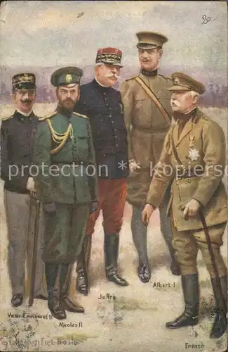 Militaria Generaele Stab Frankreich victor emmanuel III. Nicolas II. Joffre Albert I. French / Militaria /