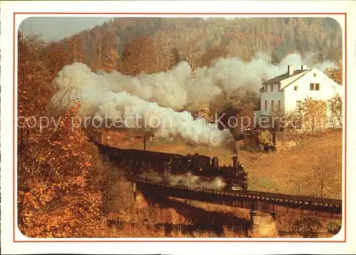 Lokomotive Schmalspurbahn Wolkenstein Joehstadt Pressnitztal Kat. Eisenbahn