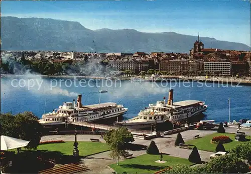 Dampfer Seitenrad Geneve Gesamtansicht  Kat. Schiffe