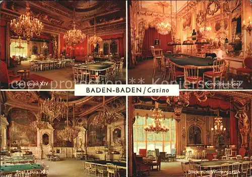 Casino Spielbank Baden Baden Saal Louis XIV Pompadour Saal  Kat. Spiel