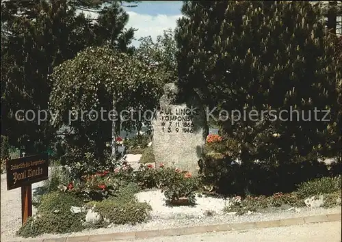 Komponist Paul Lincke Denkmal Waldfriedhof Hahnenklee  Kat. Musik