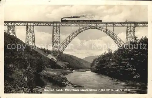 Bruecken Bridges Ponts Bergisch Land Muengstener Riesenbruecke Eisenbahn