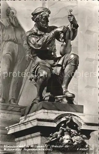 Foto Huber H. Nr. 160 Klotzdenkmal Mittenwald   Kat. Fotografie