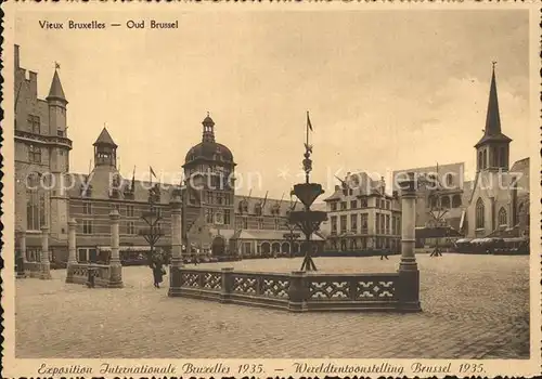 Exposition Internationale Bruxelles 1935 Place des Bailles Palais des Ducs de Brabant  Kat. Expositions